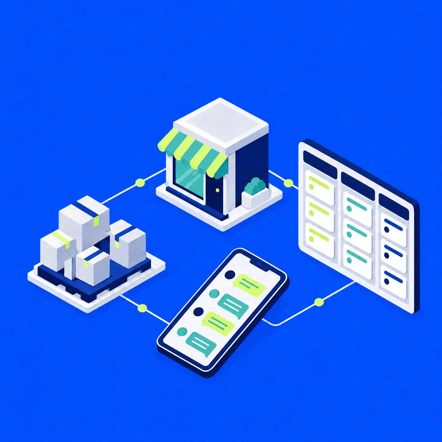 Ilustración del sector comercio y ventas