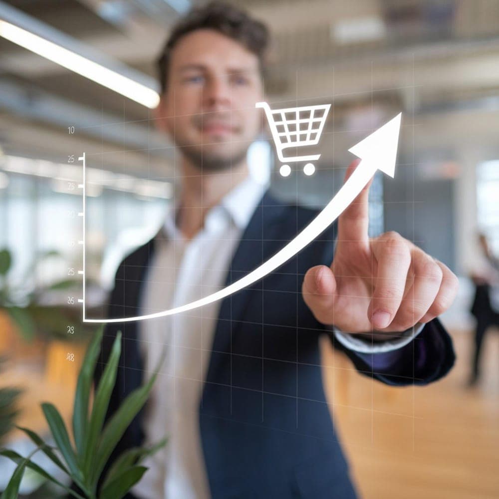 Equipo de ventas trabajando con tecnología